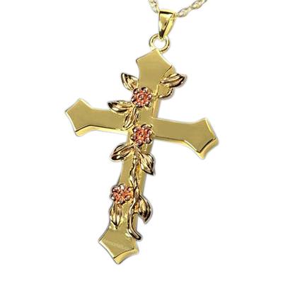 Floral Cross Cremation Pendant II