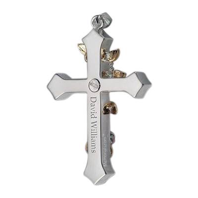 Floral Cross Cremation Pendant