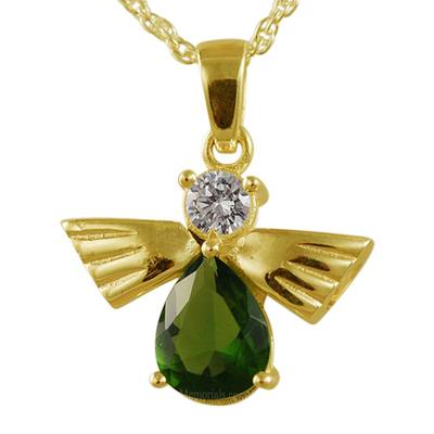 Flying Angel Emerald Cremation Pendant II