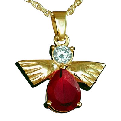 Flying Angel Ruby Cremation Pendant IV