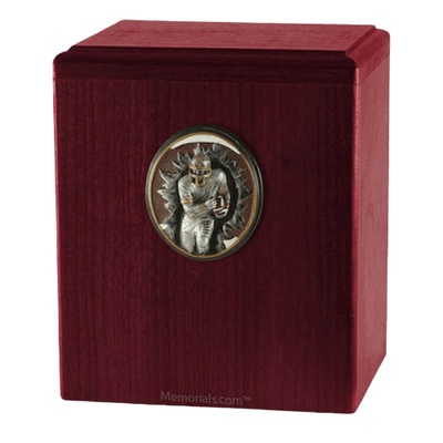 Football Player Rosewood Cremation Urn