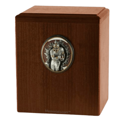 Football Player Walnut Cremation Urn