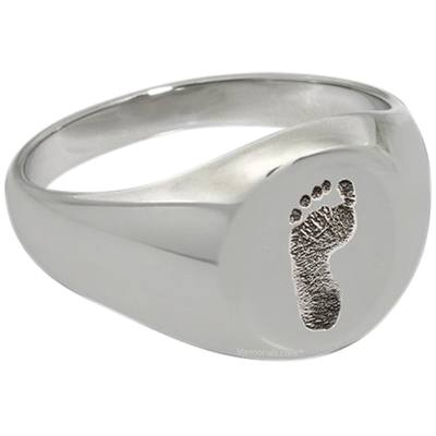 Footprint Sterling Cremation Ring