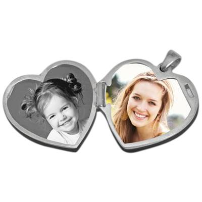 Dual Locket Sterling Print Keepsake