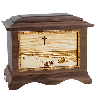 Footprints Walnut Cremation Urn