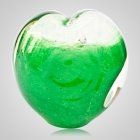 Forever Green Cremation Ash Glass Heart