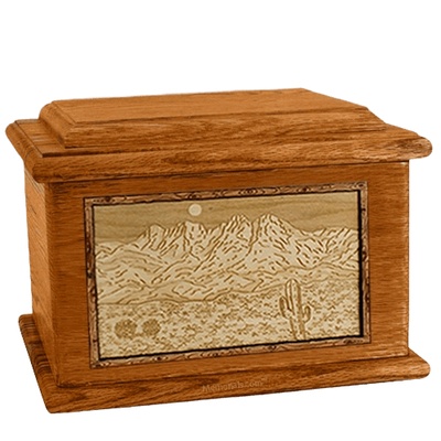 Four Peaks Mahogany Memory Chest Cremation Urn