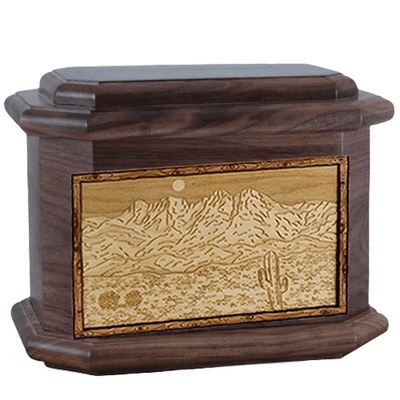 Four Peaks Walnut Octagon Cremation Urn