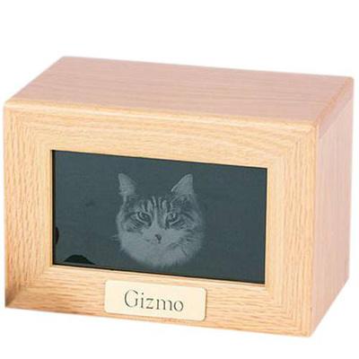 Framed Oak Marble Photo Pet Urn