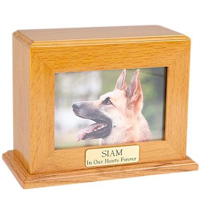 Framed Oak Horizontal Photo Large Pet Urn