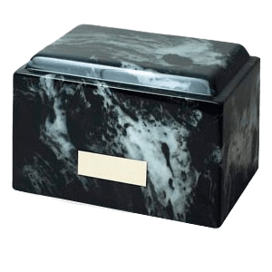 Classic Ink Black Marble Cremation Urn