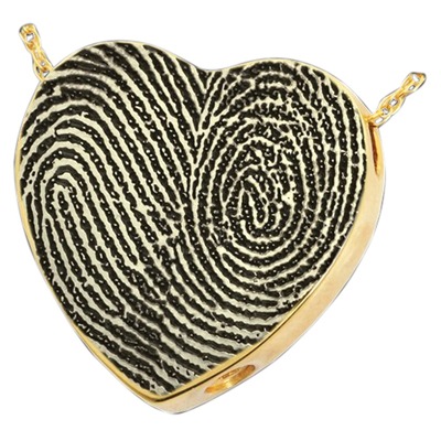 Full Heart 14k Gold Cremation Print Keepsake