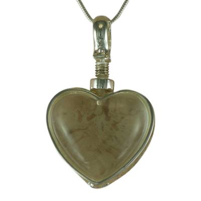 Heart Glass Locket Memorial Jewelry