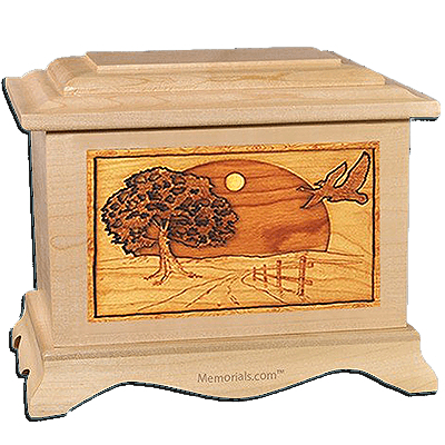 Geese Maple Cremation Urn for Two
