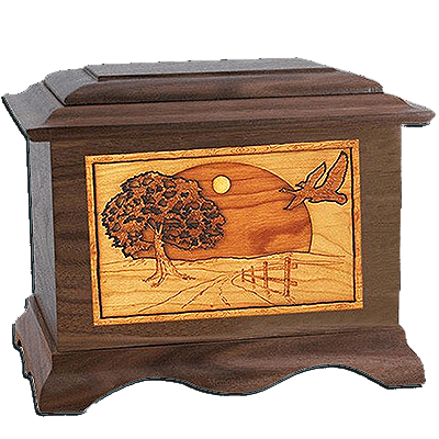 Geese Walnut Cremation Urn For Two