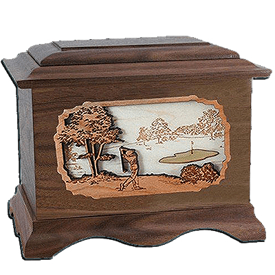 Golf Walnut Cremation Urn For Two