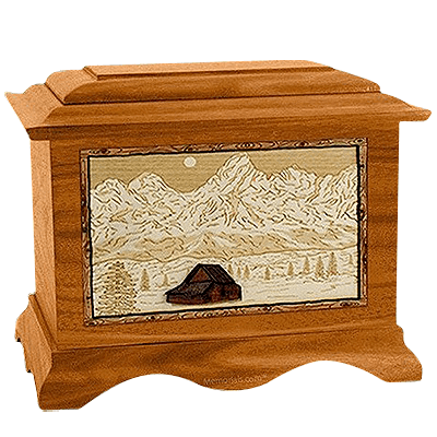 Grand Tetons Mahogany Cremation Urn For Two