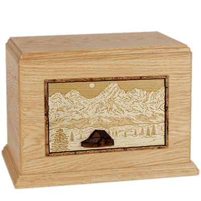 Grand Tetons Maple Cremation Urn For Two