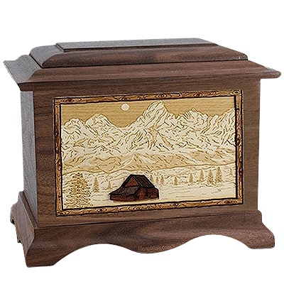Grand Tetons Walnut Cremation Urn For Two