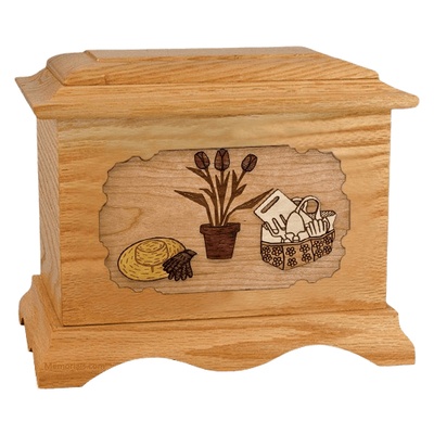 Gardening Oak Cremation Urn