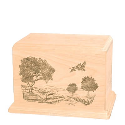 Geese Individual Maple Wood Urn