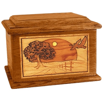 Geese Mahogany Memory Chest Cremation Urn