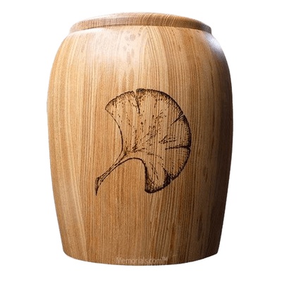 Ginkgo Leaf Wood Cremation Urn