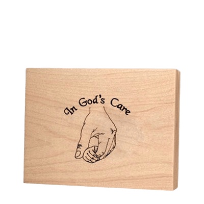 Gods Care Children Keepsake Wood Urn