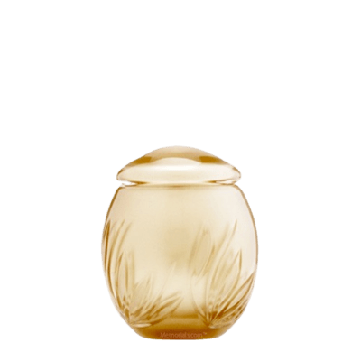 Crystal Gold Glass Keepsake Urn