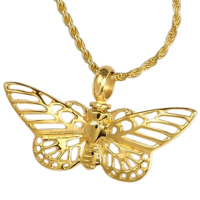 Golden Butterfly Cremation Pendant