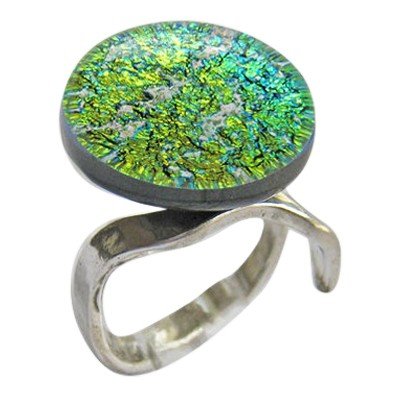 Golden Green Memorial Ashes Ring