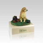 Golden Retriever With Stump Small Dog Urn