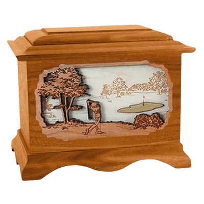 Golf Mahogany Cremation Urn