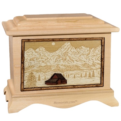 Grand Tetons Maple Cremation Urn