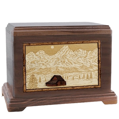 Grand Tetons Walnut Hampton Cremation Urn