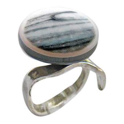 Gray Blue Memorial Ashes Ring