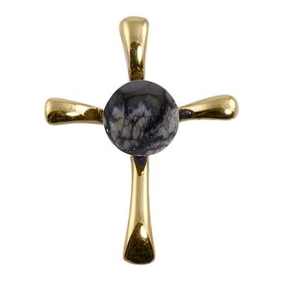 Gray Cross Cremation Ash Pendant