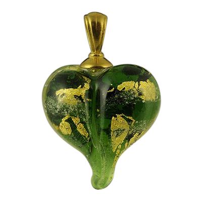 Green & Gold Love Cremation Ash Pendant