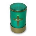 Green Cross Small Memorial Candle