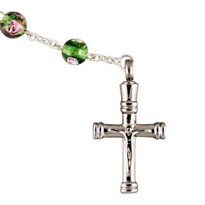 Green Crystal Cremation Rosary