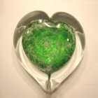 Green Heart Glass Cremation Keepsake