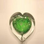 Green Heart Small Glass Cremation Keepsake