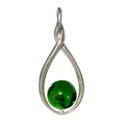 Green Infinity Cremation Ash Pendant