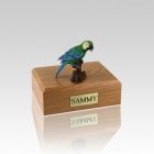 Green Parrot Small Bird Cremation Urn