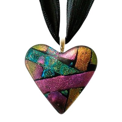 Green Pink Heart Ashes Pendant