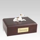 Greyhound White & Brindle Laying Large Dog Urn