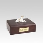 Greyhound White & Brindle Laying Small Dog Urn