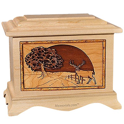 Heartland Deer Maple Cremation Urn for Two