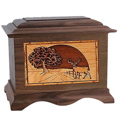 Heartland Deer Walnut Cremation Urn For Two