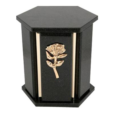 Hexagon Black Cambrian Granite Urn